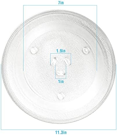 11.25" Microwave Glass Turntable Plate Replacement for GE and Samsung- 11 1/4" Microwave Glass Turntable Tray Replaces ME16K3000AS, ME17R7021ES, WB49X10097,WB39X0078,WB49X10034 by APPLIANCEMATES