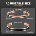 BioMag 2Pcs Copper Bracelets for Women Men, 99.9% Pure Copper Magnetic Bracelet Cuff Bangle with 8Pcs Magnets, Adjustable Jewelry Gifts
