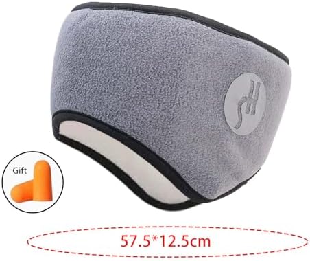 2 in 1 Earmuff Sleep Mask Plush Sleeping Mask Eyemuff Eye Cover for Warm Relax Plush Blindfold Eyes Soundproof Earplugs (1Pcs Grey)