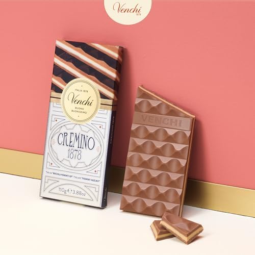 Venchi - Cremino 1878 Chocolate Bar with Almond Gianduja and Hazelnuts, 3.88oz - Gluten Free