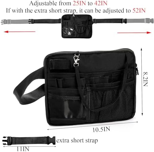 Cedilis Nurse Fanny Pack with Medical Gear Pockets, Tape and Stethoscopes Holder, Multi Compartment Nurse Organizer Pouches,Nursing Belt Bag for Nurse Tool and Supplies, Student and Nurse Use