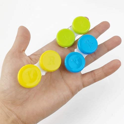 TIHOOD 60PCS Colorful Contact Lens Case Bulk Eye Lense Box Holder Container Soak Storage Travel Kit for Eyes Care, 6 Colors