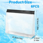 6 Pcs Clear Leak Proof Freezer Bag Reusable Ice Storage Bags 10 x 7.3 inch Ice Cube Bags, Durable Cube Storage Bag Freezer Holder Container with Secure Zip Seal Close Design for Travel Food Cocktails