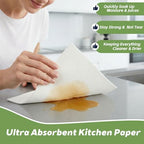 Ultra Absorbent Kitchen Paper Towels,Natural Wood Pulp Strong Absorbent Sheets for Fruits,Vegetables,Seafood,Raw Meat,Quickly Soak Up Moisture and Juices Keep Cleaner and Drier