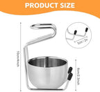 2 in 1 Shave Cup with Stand Holder Set Stainless Steel Shaving Bowl with Shaving Stand Brush Holder Set Razor Brush Bowl Grooming Tool for Men Beard Care and Cleaning