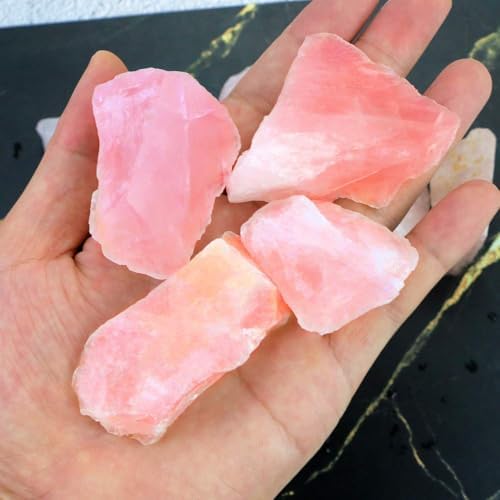 2lb/950g Rough Natural Rose Quartz Crystal Raw Stone Gemstone Crystal Rock for Cabbing,Tumbling,Cutting,Polishing,Lapidary,Wire Wrapping,Healing Reiki,Jewelry Making,Home Decoration(Pink)