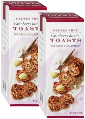 Gluten Free Cranberry Raisin Toasts 5 oz (142g) - 2 PACK