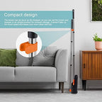 FGY Long Handle Broom and Dustpan Set 53" Broom with Upright Dustpan for Home Kitchen Office Cleaning (Black & Orange)