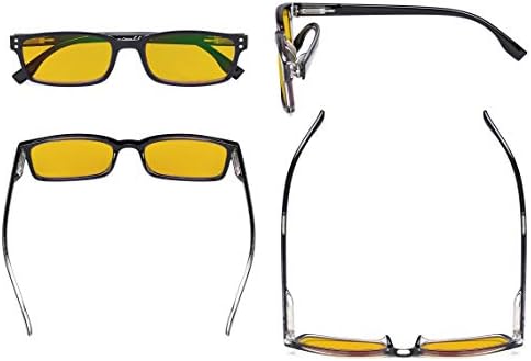 Eyekepper Classical Rectangular Frame Spring-Hinges Computer Reading Glasses Readers Orange Tinted Lenses Eyeglasses