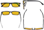 Eyekepper Classical Rectangular Frame Spring-Hinges Computer Reading Glasses Readers Orange Tinted Lenses Eyeglasses