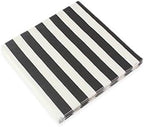 Paper Napkins White Black Stripes, Decorative Dinner Luncheon Napkins for Party Events 100count, folded 6.5” x 6.5”, unfolded 13” x 13”