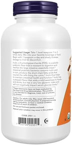 NOW Foods Supplements, Inulin Prebiotic Pure Powder, Certified Organic, Non-GMO Project Verified, Intestinal Support*, 1-Pound