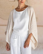 Women's Cotton Linen Shrug Kimono Sleeve Open Front Casual Loose Cover Ups Lightweight Cardigan