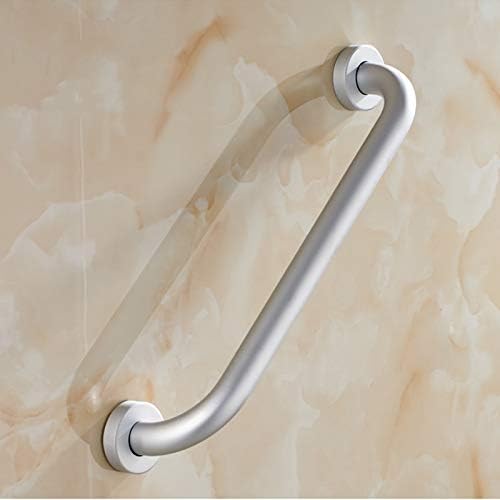 Shower Grab Bars, Bathroom Safety Grab Rails, Anti-Rust Space Aluminum 25mm Pipe Diameter Balance Auxiliary Railing with Mounting Screws (Color : Silver, Size : 50cm)