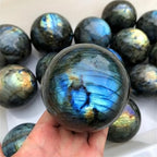 Natural Labradorite Crystal Sphere 50-60mm Polished Healing Stone Ball Moonstone Fengshui Decor Reiki Energy Chakra Home Decoration Gift