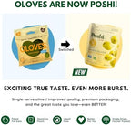 POSHI Green Pitted Olives - Lemon & Rosemary | Vegan, Kosher, Gluten Free + Keto Friendly, Fresh, All Natural Low Calorie Healthy Snacks | (30 Pack, 1.1oz Bags)