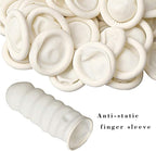 DJCIW 100PCS Disposable Latex Finger Cots,Medium Size, Fingertip Protector Gloves for Electronics Repair, Crafts, Medical Use and Industrial Applications,Thumb Covers for Finger Protection White