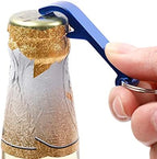 SEIWEI Metal Beer Bottle Opener Aluminum Keychain Pocket Bottle Openers with Key Ring for Bar Beverage Can for Men Women (Blue)