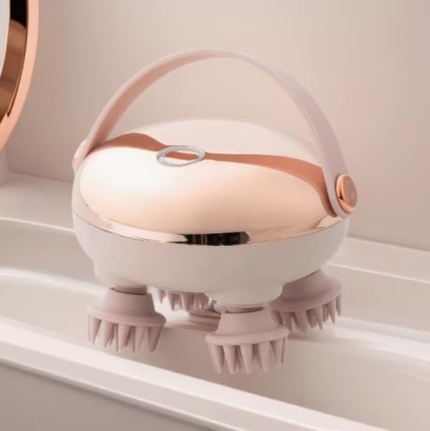 HomeBeyond Electric Scalp Massager, Head Massager Scalp Stress Relax, Rechargeable IPX7 Waterproof 2 Massage Styles, 8 Removable Claws for Head/Body Massage & Face Cleaning