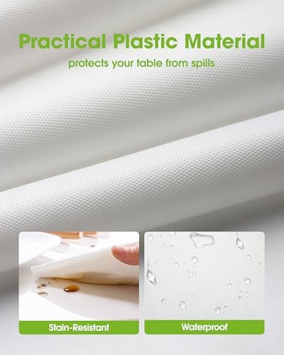 Pureegg Plastic Table Cloth 10 Pack, 54 x 108 Inch Disposable Table Cloths for Party, Picnic and Wedding, Rectangle, White