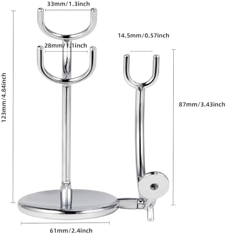 Grandslam Shaving Razor and Brush Stand, Stainless Steel Shaving Razor Holder, Compatible with Long and Short Handle Safety Razor, Straight Razor and Barber Razor