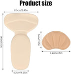 4 Pairs Adhesive Heel Cushion Pads, Back of Heel Grips Inserts Shoe Filler Guards Liners Protector for Loose Shoes & Too Big Boots for Women Men to Improve Shoe Fit (Beige)