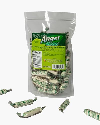 Original Angel Mint 16 oz bag | Creamy Peppermint | Individually Wrapped Mints | Old Fashion Candy |Pure and Natural | Fat Free | Gluten Free | Soy Free | Salt Free | Vegan Friendly|