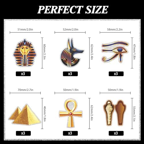18-PCS Egyptian Cupcake Toppers Set Kids Mummies and Sphinx Themed Happy Birthday, Suitable for Egyptian theme party, baby shower party, boys and girls birthday party tutankhamen decorations. LIANGSS
