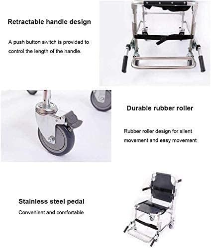 Evacuation Up and Down Stretcher Chair Folding Aluminum Alloy Medical Lift Emergency 4 Wheels Ambulance Firefighter Evacuation Climbing Transport