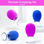 Vacuum Cupping Set for Face-8 Pcs Rubber Vacuum Face Suction Cup Facial Cupping Tools Kit for Skin Back Neck Arm Shoulder Muscle with Clear Storage Box