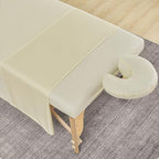 MRJ Soft 3 Piece Set Microfiber Massage Sheet Set,for Massage Tables,Includes Massage Flat Sheet,Massage Fitted Sheet and Face Rest Cover,Natural