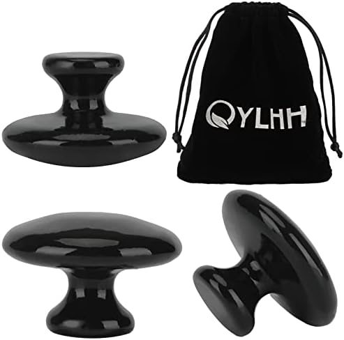 4 Pcs Mushroom Hot Massage Stones Set Natural Bian Warm Rocks Kit for Facial SPA5.5x3.5cm