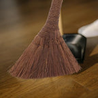 Small Broom for Home Lightweight Natural Palm Broom Cleaning Tool with Hanging Rope Compact 9.84X7.87 Inch Sweep the Bed Dust Sweeper