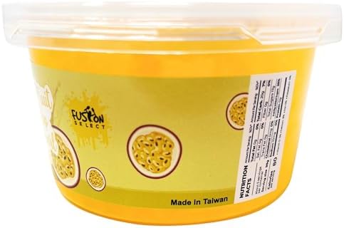Fusion Select Boba Bursting Bobaz Popping Bobaz Pearls Fruit Tea Snack Toppings (490 Grams, PassionFruit)