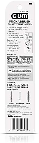 GUM Proxabrush Permanent Handle Refills - Compatible with Go-Betweens Interdental Brushes - Floss Picks for Teeth, Braces, and Implants