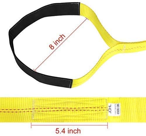 Lift Sling Straps, JCHL 6.5'X2 Heavy Duty Flat Eye Lift Sling 13,000 lbs Capacity Lifting Straps Nylon Tree Saver Recovery Strap Web Sling Winch Strap 2-Pack