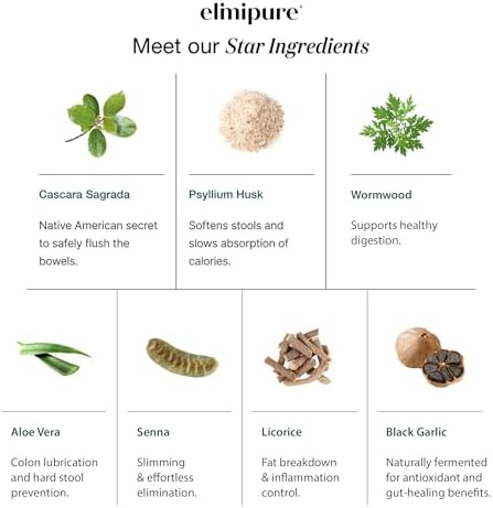 Elimipure Gut Cleanse & Restore Supplement: Natural & Effective Detox Cleanse Capsules | Fortify Your Microbiome | Effortless Morning Stools | Restore Your Gut from the Inside Out
