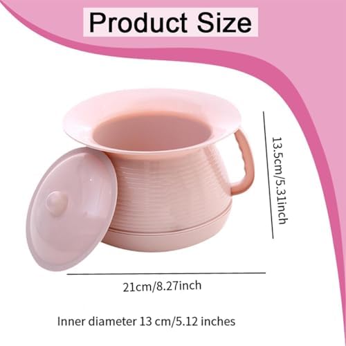 Generic Household Spittoon Portable Urinal Chamber Pot with Lid PP Material Potty Bucket Bedside Container with Handle Suitable for Elderly Women Children Tra, Pink