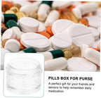 7pcs Mini Travel Medicine Organizer Round Container with Compartments Portable Small Pill Box for Daily Use and Business Trips