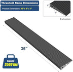 LIEKUMM 1" Rise Odorless Threshold Ramp for Doorways, Wheelchair Ramp with 3500 lbs Capacity, Portable Door Ramp for Electric Wheelchairs, Strollers, Garage, Robot Vacuums, Black
