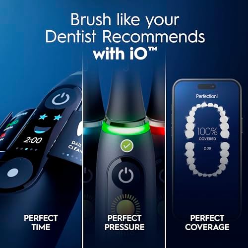 Oral-B iO Series 9 Electric Toothbrush with 4 Brush Heads, Aqua Alabaster