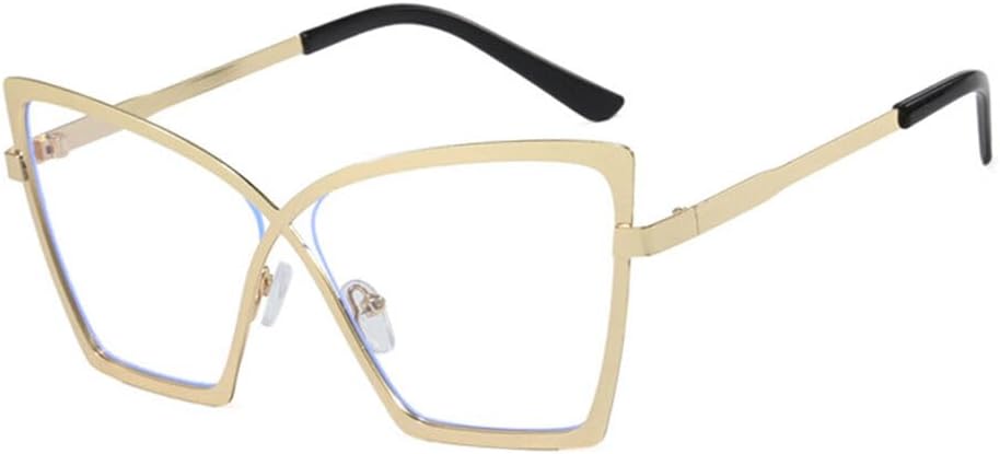 Cat Eye Reading Glasses for Women, Metal Eyewear Frame Reader for Girl Ladies, Computer Blue Light Blocking Glasses