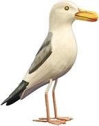 Nautical Decoration Hand Made Wooden Seagull Figurine, 10 Inches Tall