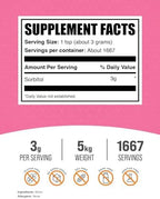BulkSupplements.com Sorbitol Powder - Sugar Substitute, Low Calorie Sweetener - Food Grade & Gluten Free, 3000mg per Serving, 5kg (11 lbs) (Pack of 5)