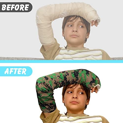 Boao 12 Pcs Arm Cast Cover Protector Short Long Camo Arm Sling Sleeve Decorations Removable Washable Wrist Elbow Protection