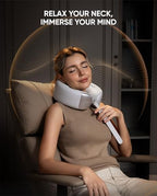 Bluvol Nest 10 Ultra Immersive Heated Neck Massager, Therapist-Style Massage System for Deep Tissue Pain Relief, 360° Immersive Spatial Audio, Cordless Massager for Home, Office, Car, Travel, Sliver