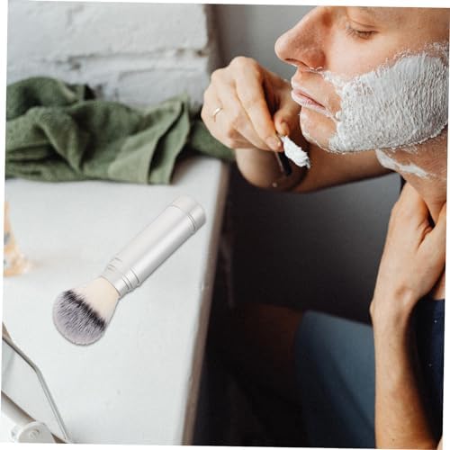 Men Shaving Brush Lightweight Travel Beard Brush with Nylon Bristles for Facial Hair Grooming and Shaving Soap Lathering Portable and Durable for Home or Travel