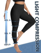 +MD 140D Light Compression Pantyhose for Women, 15-20mmHg Graduated Compression Tights, Footless Leggings for Leg Support