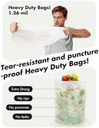 Trash bags 13 Gallon Biodegradable: Aievrgad Garbage bags for tall kitchen trash can liner, 50 count,Unscented, Heavy Duty, Thickened 1.26 Mil, for food/kitchen waste or Graden,white 50L
