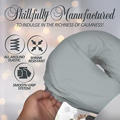 LONDON LINENS Soft & Heavy Microfiber Massage Tables Face Cradle Covers Cozies Fitted- 4 Pieces (4, Stone)